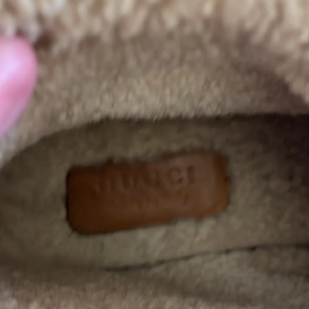 Gucci Beige GG Shearling Horsebit Boots